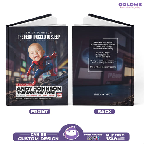 Personalized Baby Spiderman Notebook – Custom Superhero Journal with Baby Photo & Name